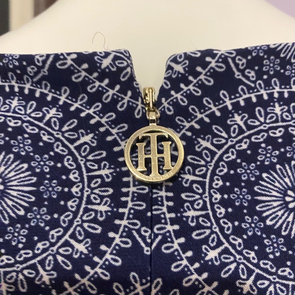 Tommy Hilfiger Navy Geometric Long Sleeve Dress - Picture 7 of 7